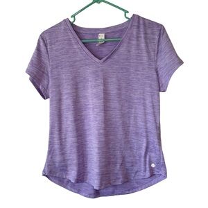 3/$20 Bally Total Fitness Lavender Short Sleeve V-Neck Shirt